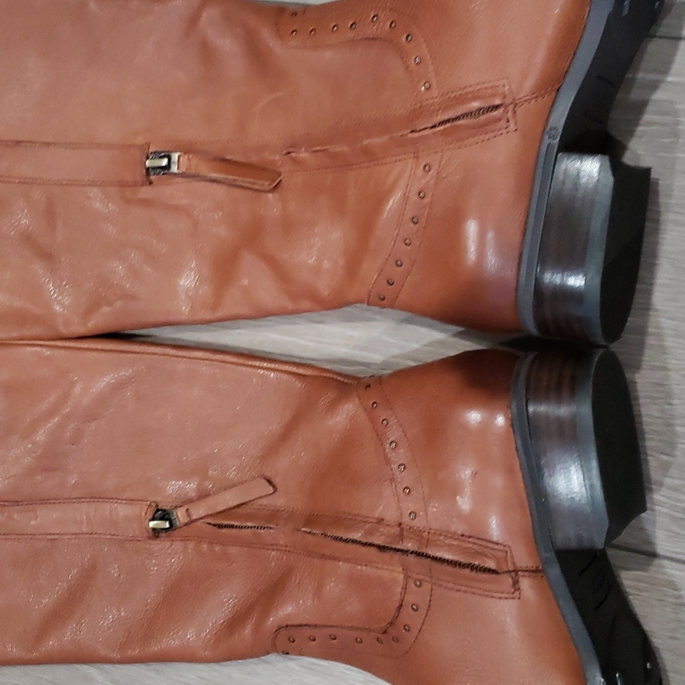 Sam Edelman Brown Heeled Knee High Boots 7.5 - Picture 3 of 12